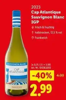Lidl Cap Atlantique Sauvignon Blanc IGP Angebot