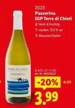 Lidl Passerina IGP Terre di Chieti Angebot