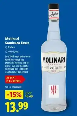 Lidl Molinari Sambuca extra Angebot