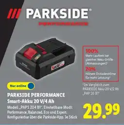 Lidl PARKSIDE PERFORMANCE Smart-Akku 20 V/4 Ah Angebot
