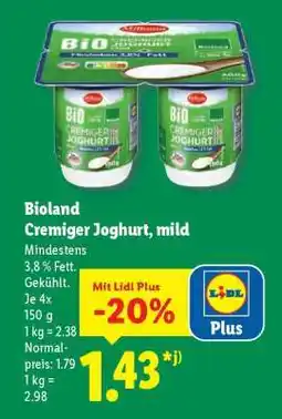 Lidl Bioland Cremiger Joghurt, mild Angebot