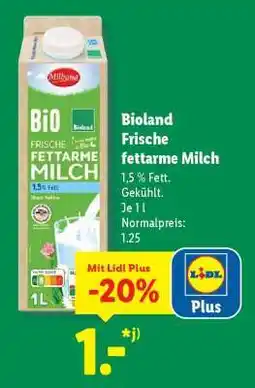 Lidl Bioland Frische fettarme Milch Angebot