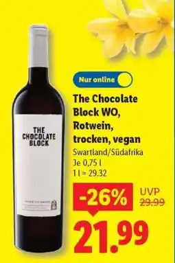 Lidl The Chocolate Block WO, Rotwein, trocken, vegan Angebot
