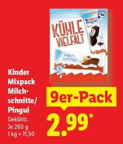 Lidl Kinder Mixpack Milchschnitte/Pingui Angebot