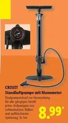 Lidl CRIVIT Standluftpumpe mit Manometer Angebot