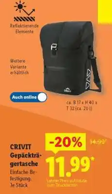 Lidl CRIVIT Gepäckträgertasche Angebot