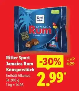 Lidl Ritter Sport Jamaica Rum Knusperstück Angebot