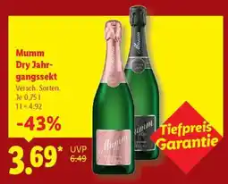 Lidl Mumm Dry Jahrgangssekt Angebot