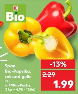 Kaufland Span. Bio-Paprika, rot und gelb Angebot