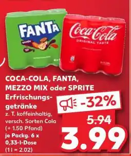 Kaufland Coca-Cola, Fanta, Mezzo Mix oder Sprite Angebot