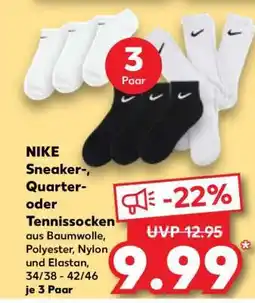 Kaufland NIKE Sneaker-, Quarter- oder Tennissocken Angebot