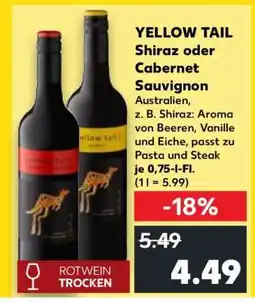 Kaufland YELLOW TAIL Shiraz oder Cabernet Sauvignon Angebot