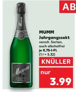 Kaufland Mumm Jahrgangssekt Angebot