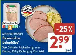 Aldi Süd MEINE METZGEREI Bayerischer Leberkäse Angebot