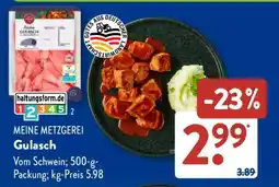 Aldi Süd MEINE METZGEREI Gulasch Angebot