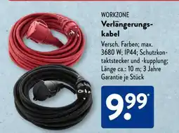 Aldi Süd WORKZONE Verlängerungskabel Angebot