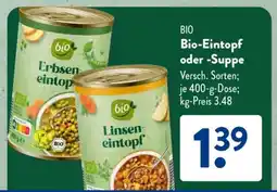 Aldi Süd Bio-Eintopf oder -Suppe Angebot