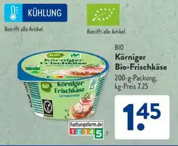 Aldi Süd Körniger Bio-Frischkäse Angebot