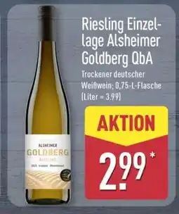 Aldi Nord Riesling Einzellage Alsheimer Goldberg QbA Angebot