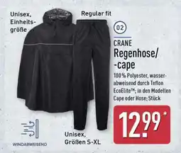 Aldi Nord CRANE Regenhose/-cape Angebot
