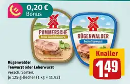 REWE Rügenwalder Teewurst oder Leberwurst Angebot
