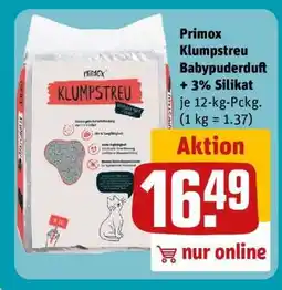 REWE Primox Klumpstreu Babypuderduft + 3 % Silikat Angebot