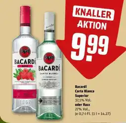 REWE Bacardi Carta Blanca Superior oder Razz Angebot