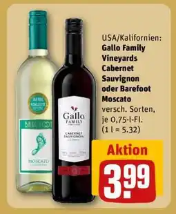 REWE Gallo Family Vineyards Cabernet Sauvignon oder Barefoot Moscato Angebot