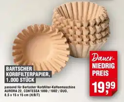 Handelshof BARTSCHER KORBFILTERPAPIER, 1.000 STÜCK Angebot