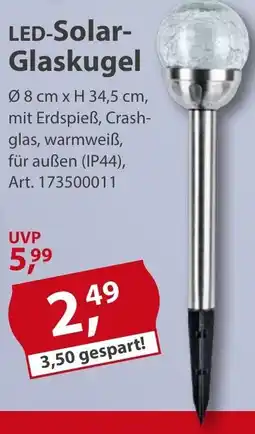 Sonderpreis Baumarkt LED-Solar- Glaskugel Angebot
