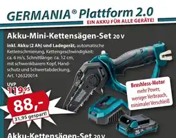 Sonderpreis Baumarkt GERMANIA Plattform 2.0 Akku-Mini-Kettensägen-Set 20 V Angebot