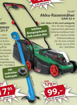 Sonderpreis Baumarkt Güde Akku-Rasenmäher GAM 32-4 Angebot