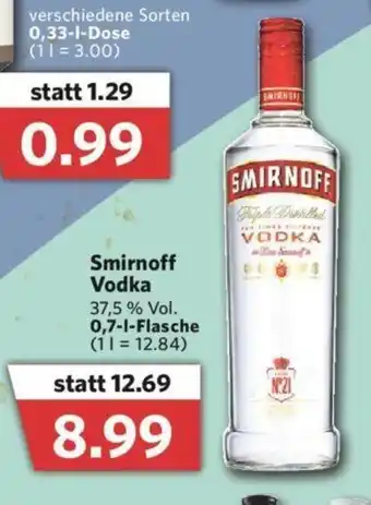 Combi Smirnoff vodka 0,7L Angebot