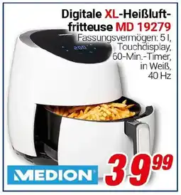 CENTERSHOP MEDION Digitale XL-Heißluftfritteuse MD 19279 Angebot
