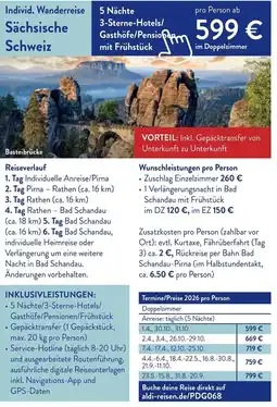 Aldi Süd Individ. Wanderreise Sächsische Schweiz Angebot