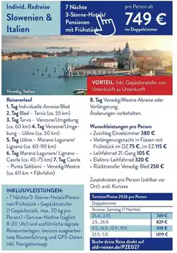 Aldi Süd Individ. Radreise Slowenien & Italien Angebot