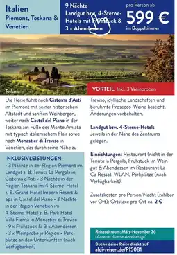 Aldi Süd Italien Piemont, Toskana & Venetien Angebot