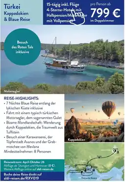 Aldi Süd Türkei Kappadokien & Blaue Reise Angebot