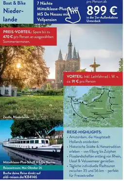 Aldi Süd Boat & Bike Niederlande Angebot