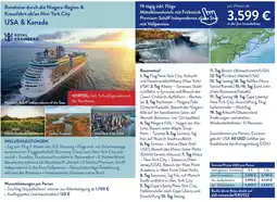 Aldi Süd Rundreise durch die Niagara-Region & Kreuzfahrt ab/an New York City USA & Kanada Angebot