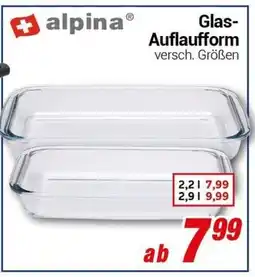 CENTERSHOP alpina Glas Auflaufform Angebot