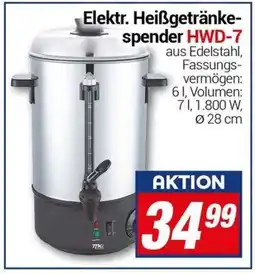 CENTERSHOP Elektr. Heißgetränkespender HWD-7 Angebot