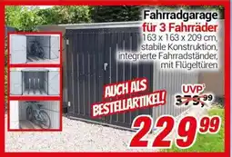 CENTERSHOP Fahrradgarage für 3 Fahrräder Angebot