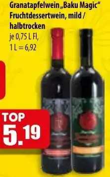 Mix Markt Granatapfelwein ,,Baku Magic" Fruchtdessertwein, mild/ halbtrocken Angebot