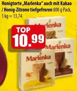 Mix Markt Honigtorte ,,Marlenka" auch mit Kakao /Honig-Zitrone Angebot
