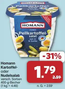 Famila Nord West Homann Kartoffel- oder Nudelsalat Angebot