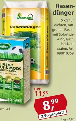 Sonderpreis Baumarkt Sonnenhof Rasendünger Angebot