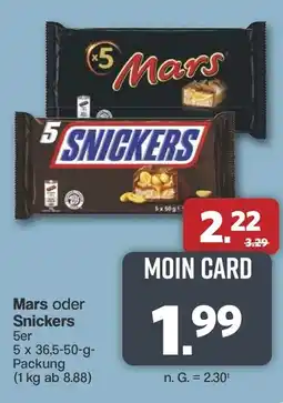 Famila Nord West Mars oder Snickers 5er Angebot