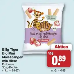 Famila Nord West Billy Tiger Bio Mini Maisstangen mit Hirse Erdbeere Angebot