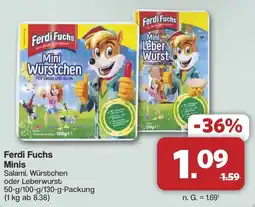Famila Nord West Ferdi Fuchs Minis Salami, Würstchen oder Leberwurst Angebot